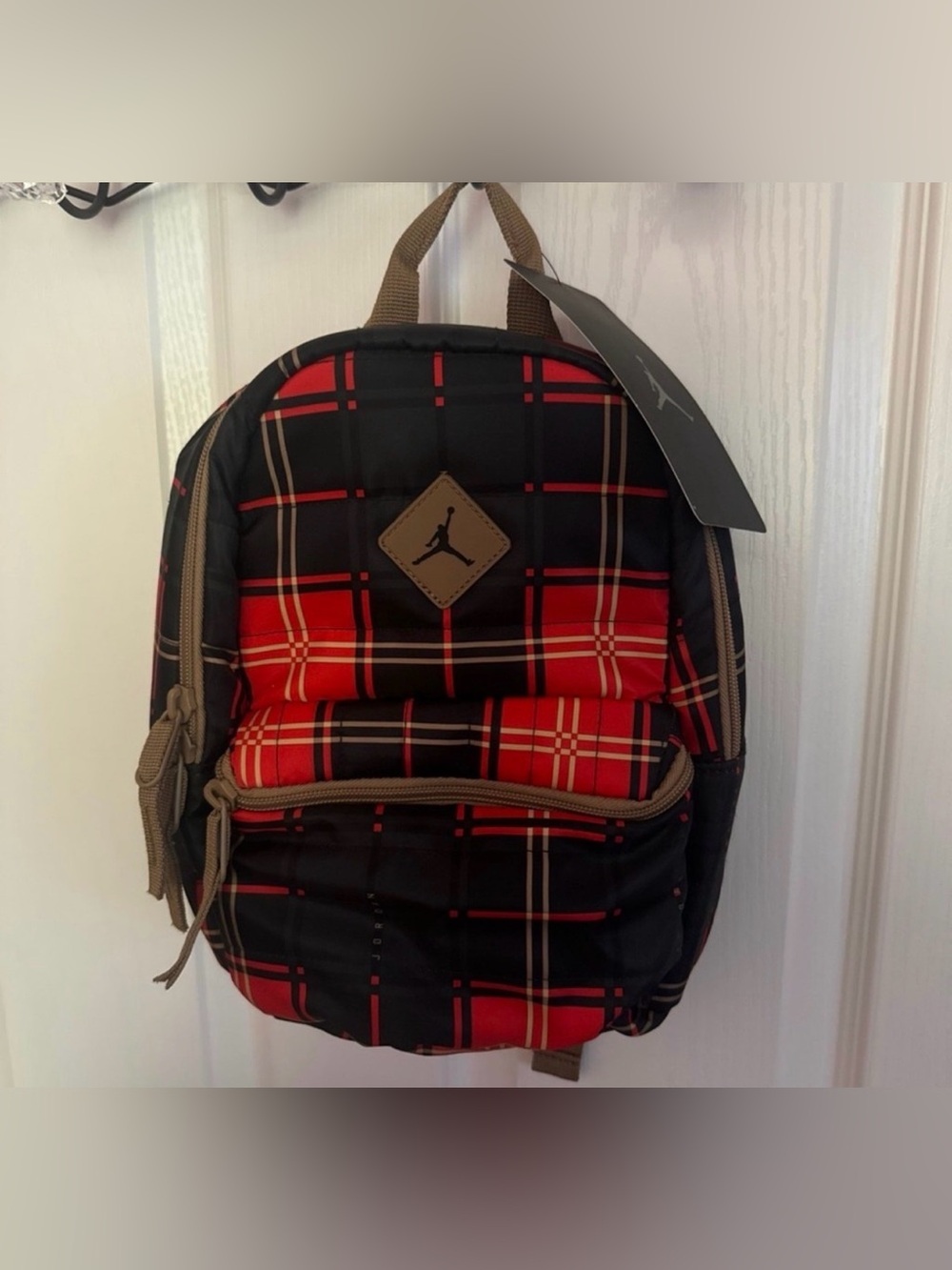Jordan Plaid Mini Backpack - Black & Red